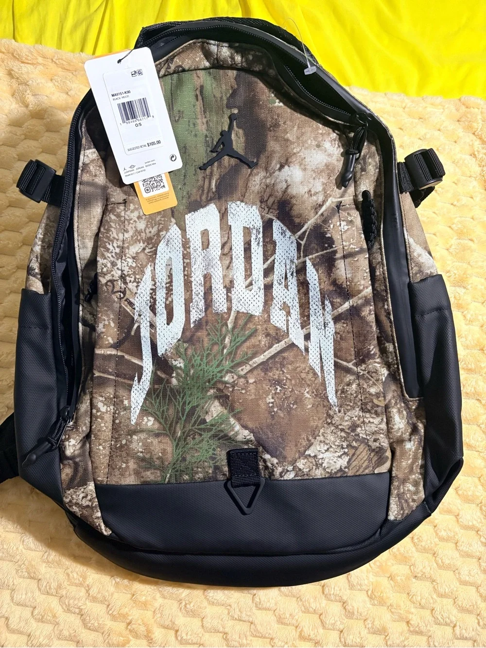 Jordan Camo Backpack with Black Trim